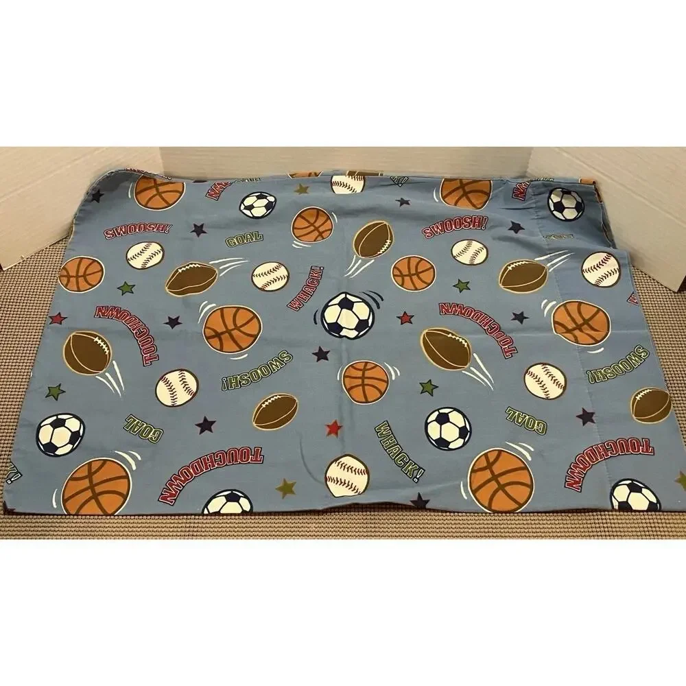 Circo Twin Sheet Set Full Fitted Pillowcase Sham Blue Sports Theme Kids Room